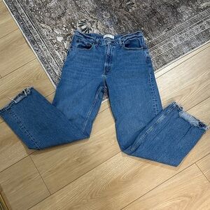 Abercrombie & Fitch Straight-Leg Mid-Blue Jeans
